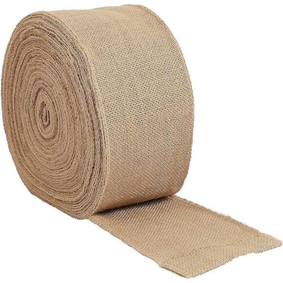 6 Inch Wide 27 Yards Burlap Ribbon, Natural Jute Fabric Ribbon, Crafts - Picture 8 of 8
